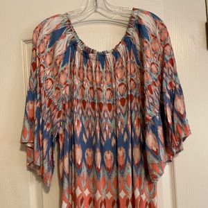 Ali Miles Womens Blouse 2X multicolored